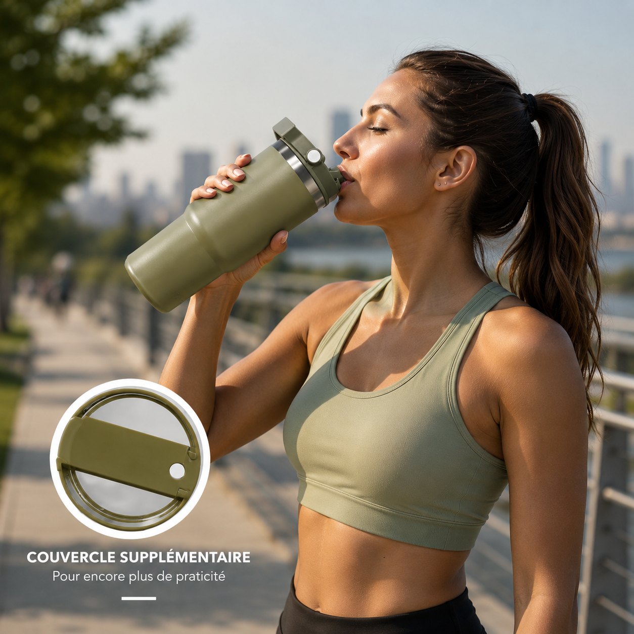 Gobelet Thermique Élégant avec Anse Pailletée – Acier Inoxydable Double Paroi avec Couvercle Étanche