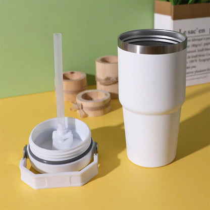 Stylish 1Pc Insulated Stainless Steel Vacuum Tumbler with Lid - Portable Water Bottle with Dazzling Handle (20/30OZ)